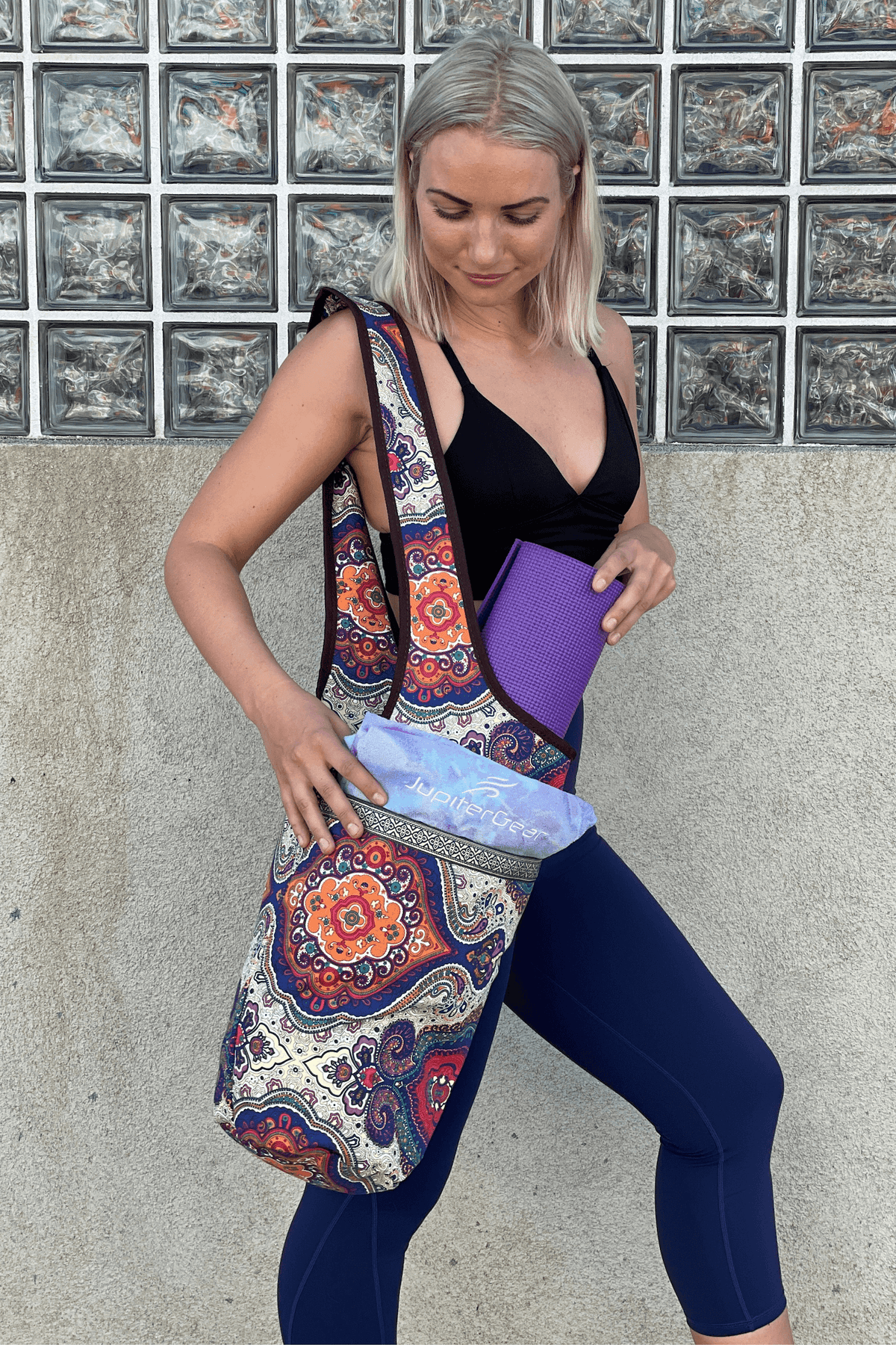 JupiterGear Yoga Mat Carrying Tote Bag with Large Pockets