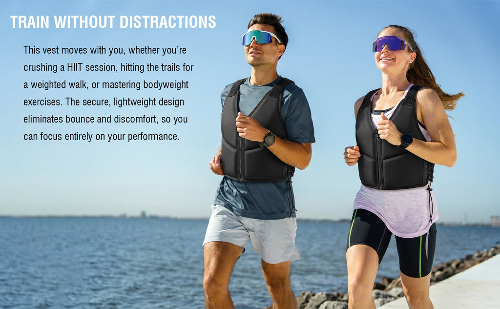 10LBS Adjustable Weighted Vest for Women with Secure Fit - Black