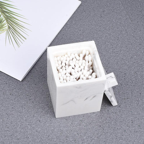 1pc Marble-like Cosmetic Organizer Box - Elegant Bathroom & Kitchen Storage Case, Compact Vanity Organizer for Home, Hotel, or Countertop Decoration - Modern Minimalist Decor, Bathroom Decorations, Toiletry Holder, Sophistica