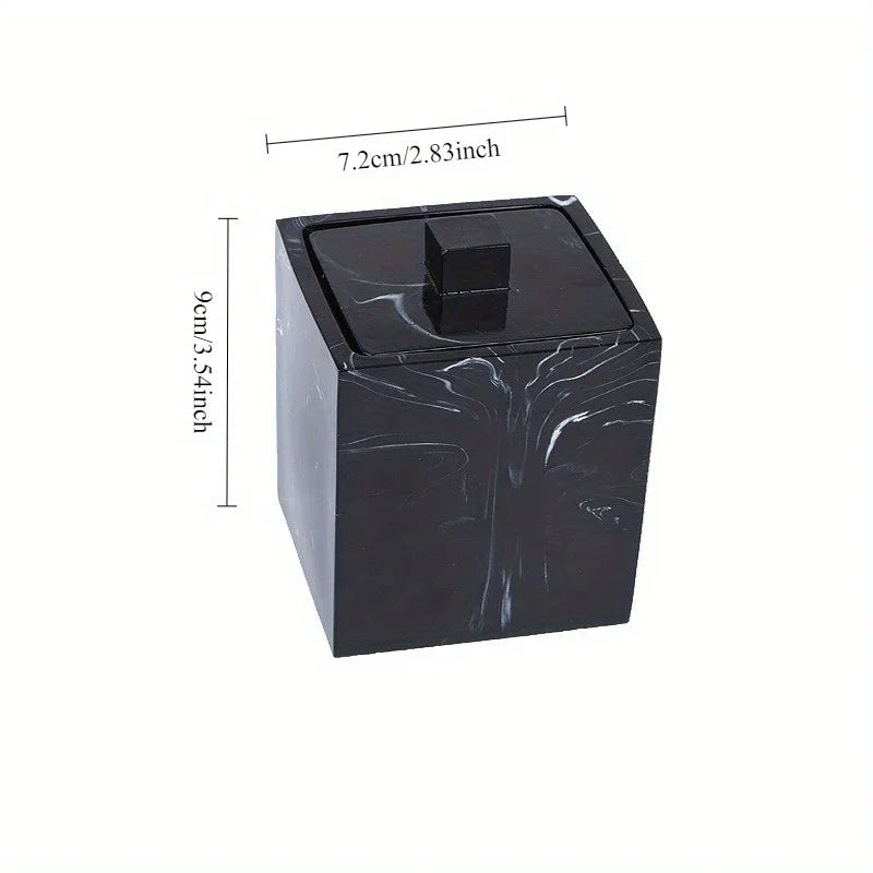 1pc Marble-like Cosmetic Organizer Box - Elegant Bathroom & Kitchen Storage Case, Compact Vanity Organizer for Home, Hotel, or Countertop Decoration - Modern Minimalist Decor, Bathroom Decorations, Toiletry Holder, Sophistica