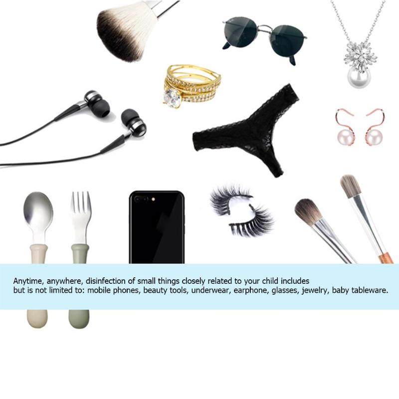 Portable Double UV Sterilizer Box Jewelry Watch Phone Cleaner Disinfection Clean Working Temperature Range 0-55 Degrees
