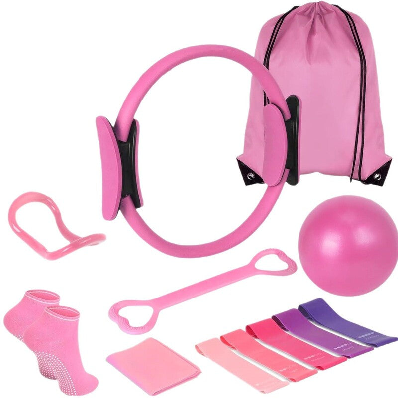 13 - Piece Pilates Kit for Home Workouts: Pilates Ring, Ball, Resistance Bands & More - Ideal for Home Pilates