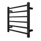 Towel Warmer 6 Bar Electric Heated Towel Rack Wall Mount Plug-in/Bath Towel Heater Matt-Black - Timer