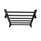 Towel Warmer 6 Bar Electric Heated Towel Rack Wall Mount Plug-in/Bath Towel Heater Matt-Black - Timer