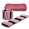 FITWAY | 1 pair 2 lbs | Adjustable Silicone ankle weights | - wrist weights - | ankle weights for women -ankle weights for men | 2lb ankle weights| Suitable for Yoga Dance Pilates | water-resistant silicone (pink)