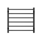 Towel Warmer 6 Bar Electric Heated Towel Rack Wall Mount Plug-in/Bath Towel Heater Matt-Black - Timer