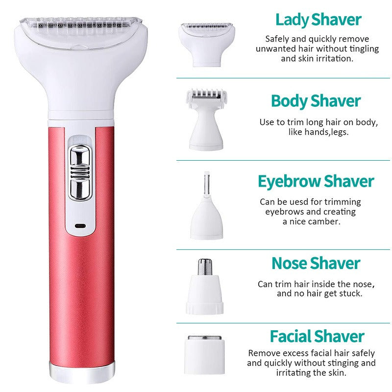 New 5 In 1 Multifunctional Shaver Hair Remover Electric Lipstick Eyebrow Trimmer Hair Scraper For Women