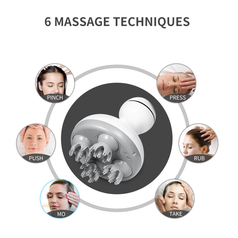 Head massager rechargeable head massager electric 3D scalp massager multifunctional head physiotherapy instrument
