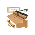 Premium Cork All-in-One Yoga Essentials Kit -Large Cork Yoga Mat and Blocks Set