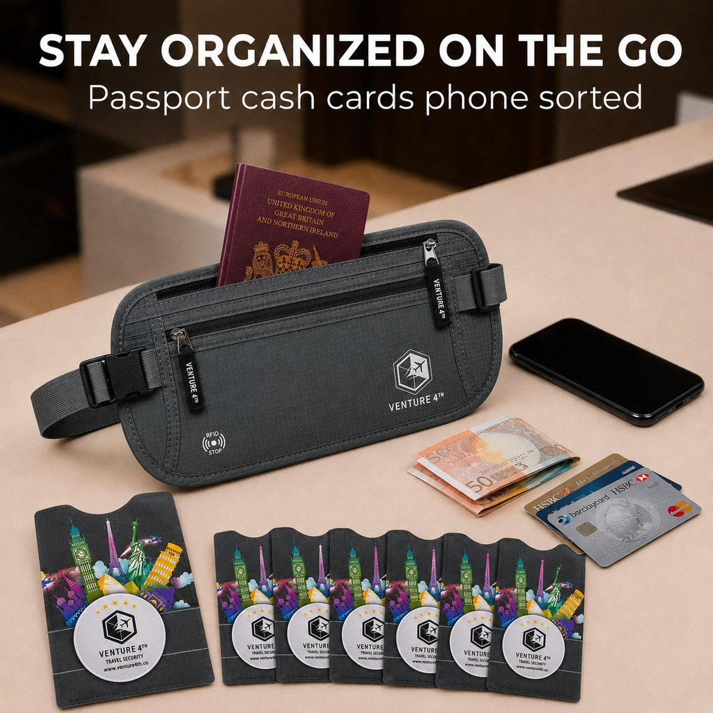 Travel Money Belt + RFID Sleeves