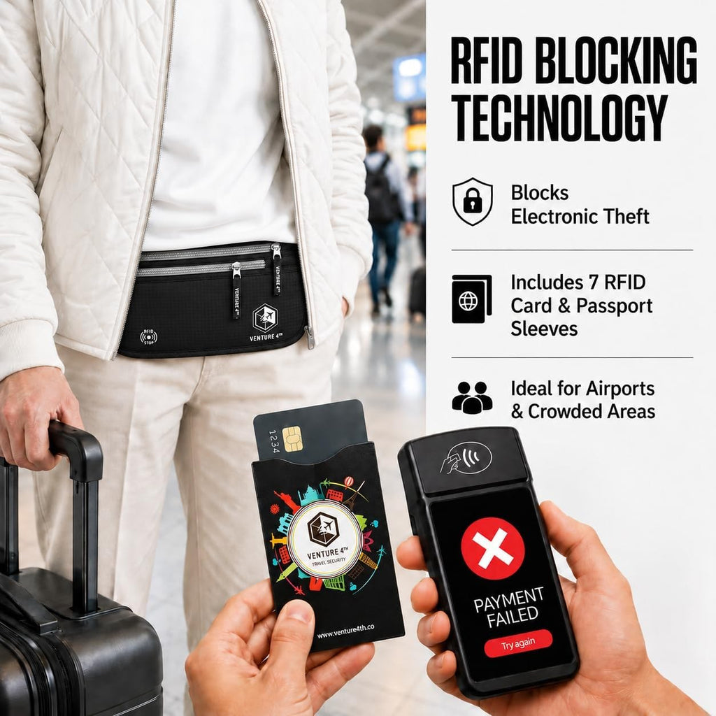 Travel Money Belt + RFID Sleeves