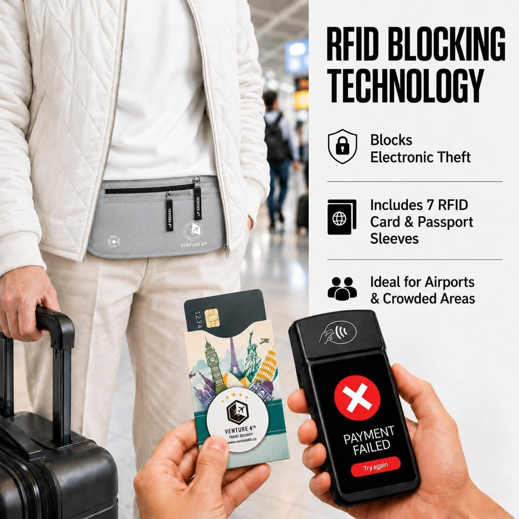 Travel Money Belt + RFID Sleeves