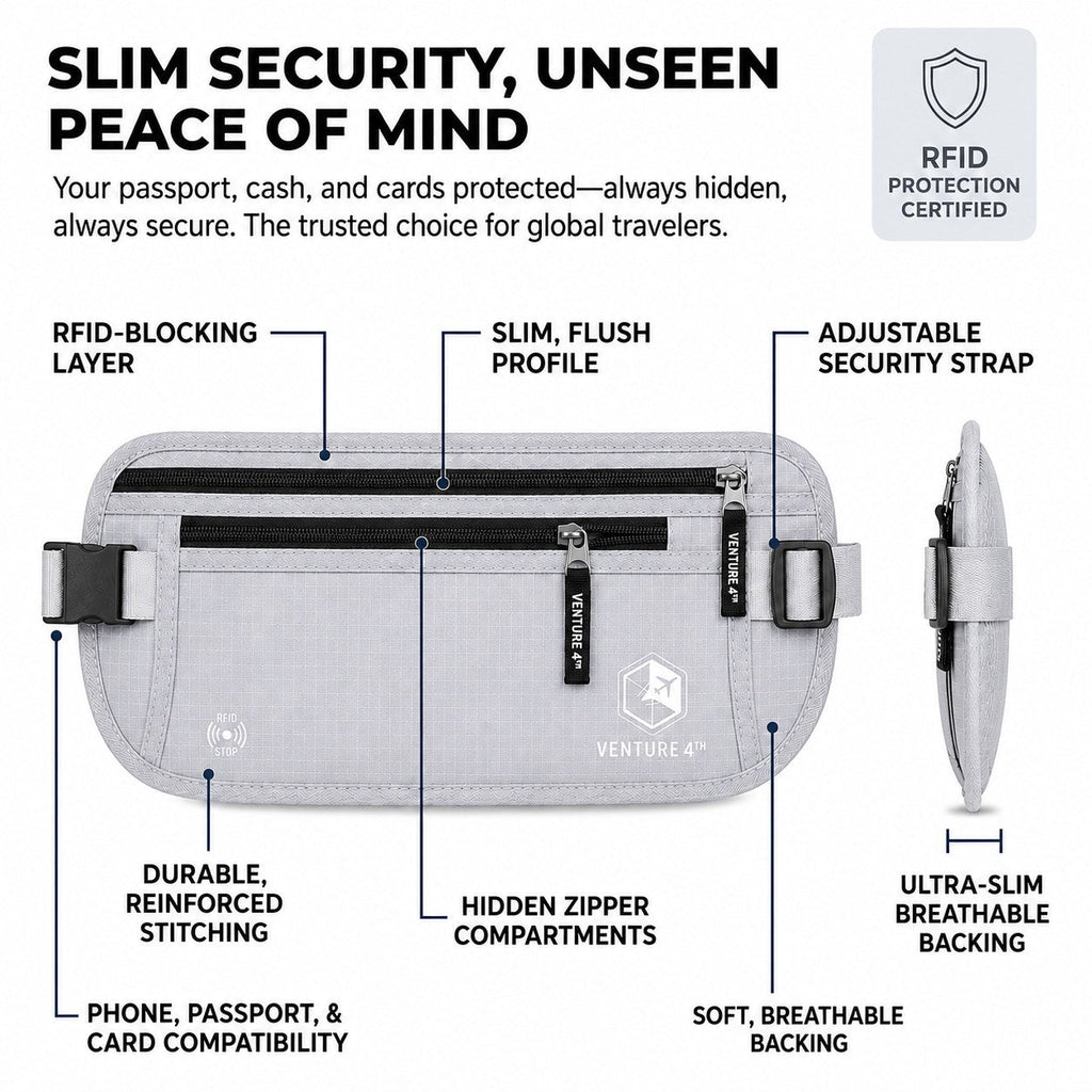 Travel Money Belt + RFID Sleeves