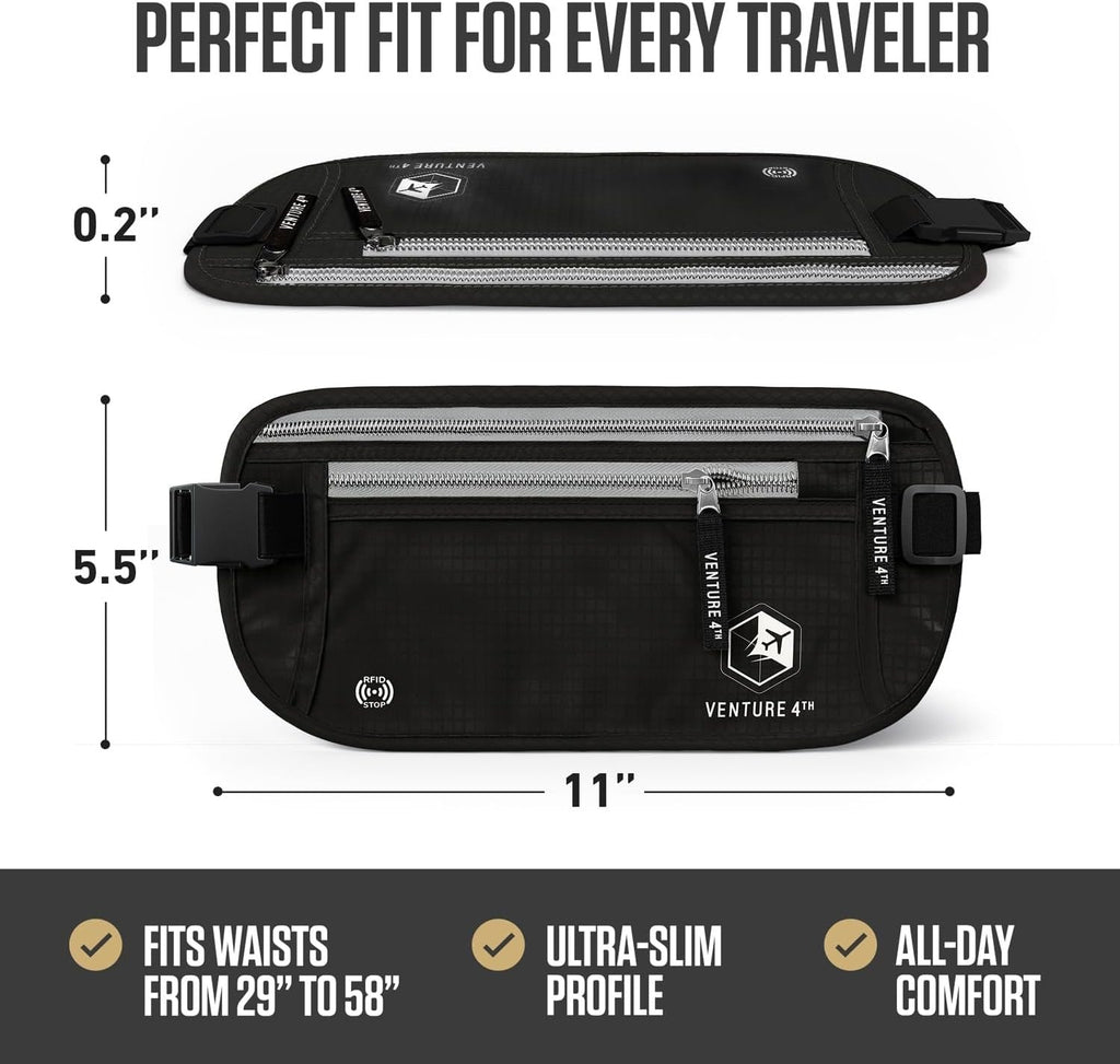 Travel Money Belt + RFID Sleeves