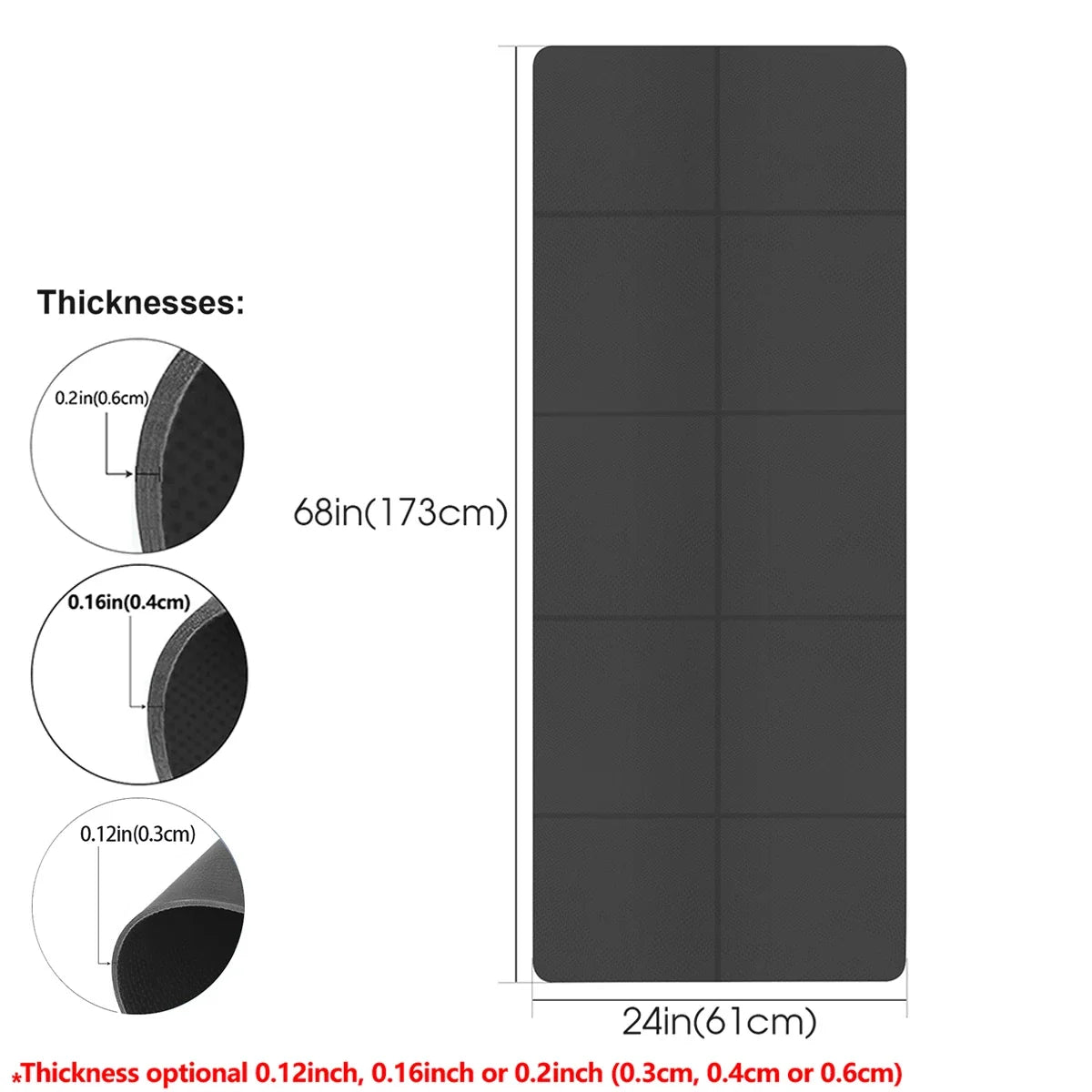 Foldable Yoga Mat Eco Friendly EVA Folding Travel Fitness Exercise Mat 3mm/4mm/6mm Thicknesses for Yoga Pilates & Floor Workouts