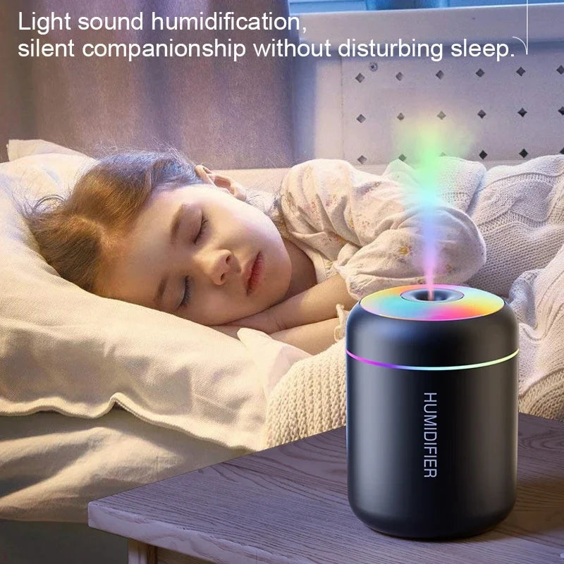 HOMEFISHMini Air Humidifier Usb Aroma Diffuser Essential Oil Purifier Cool Mist Sprayer  Home BedroomLED Desktop humidificador
