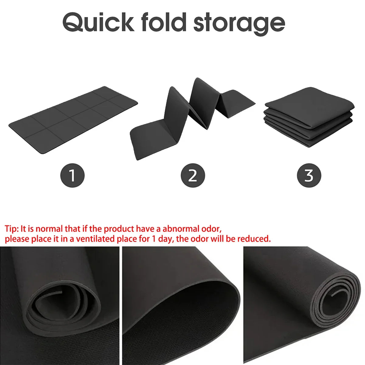Foldable Yoga Mat Eco Friendly EVA Folding Travel Fitness Exercise Mat 3mm/4mm/6mm Thicknesses for Yoga Pilates & Floor Workouts