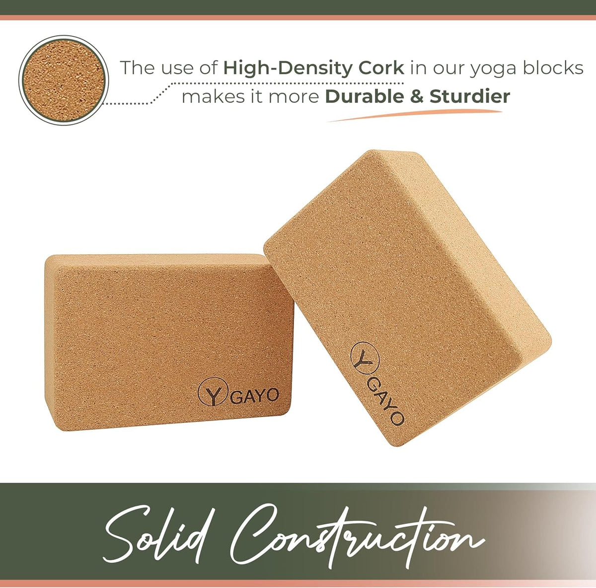 Premium Cork All-in-One Yoga Essentials Kit -Large Cork Yoga Mat and Blocks Set