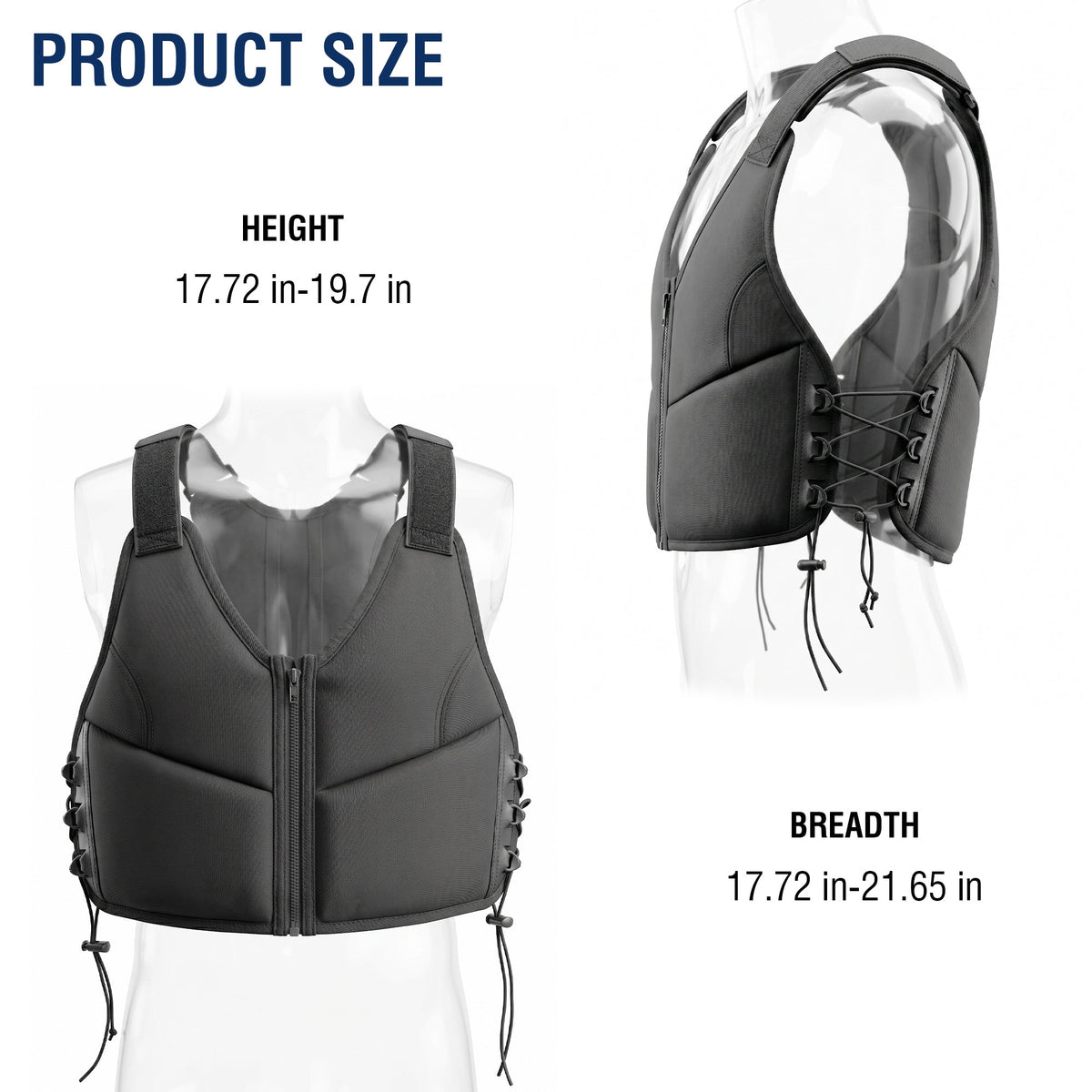 10LBS Adjustable Weighted Vest for Women with Secure Fit - Black