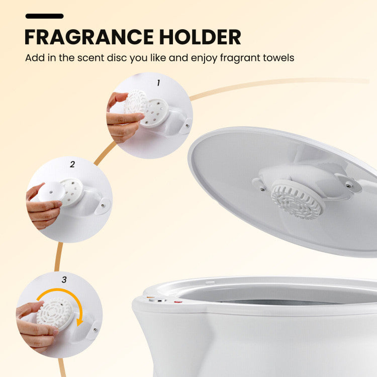 Bathroom Towel Warmer Bucket with Fragrance Holder and Auto Shut