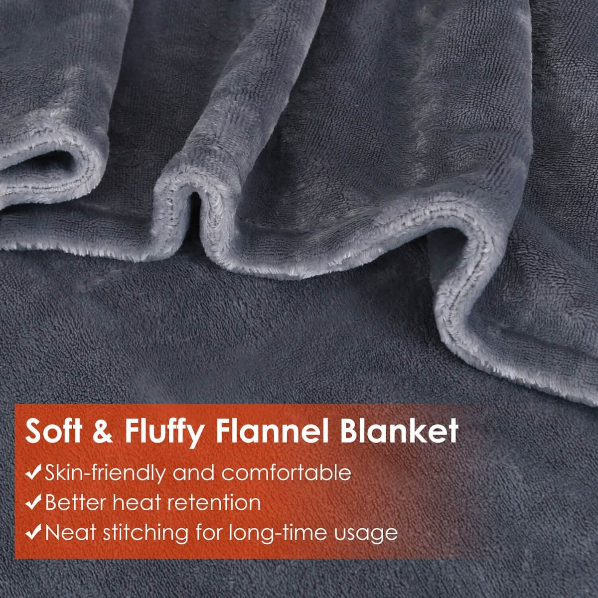 USB Heated Blanket Poncho Shawl Wrap Throw with Zipper Washable